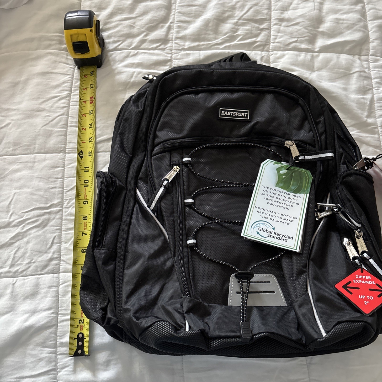 Eastsport Optimus Laptop Backpack Expandable Black New With Tags