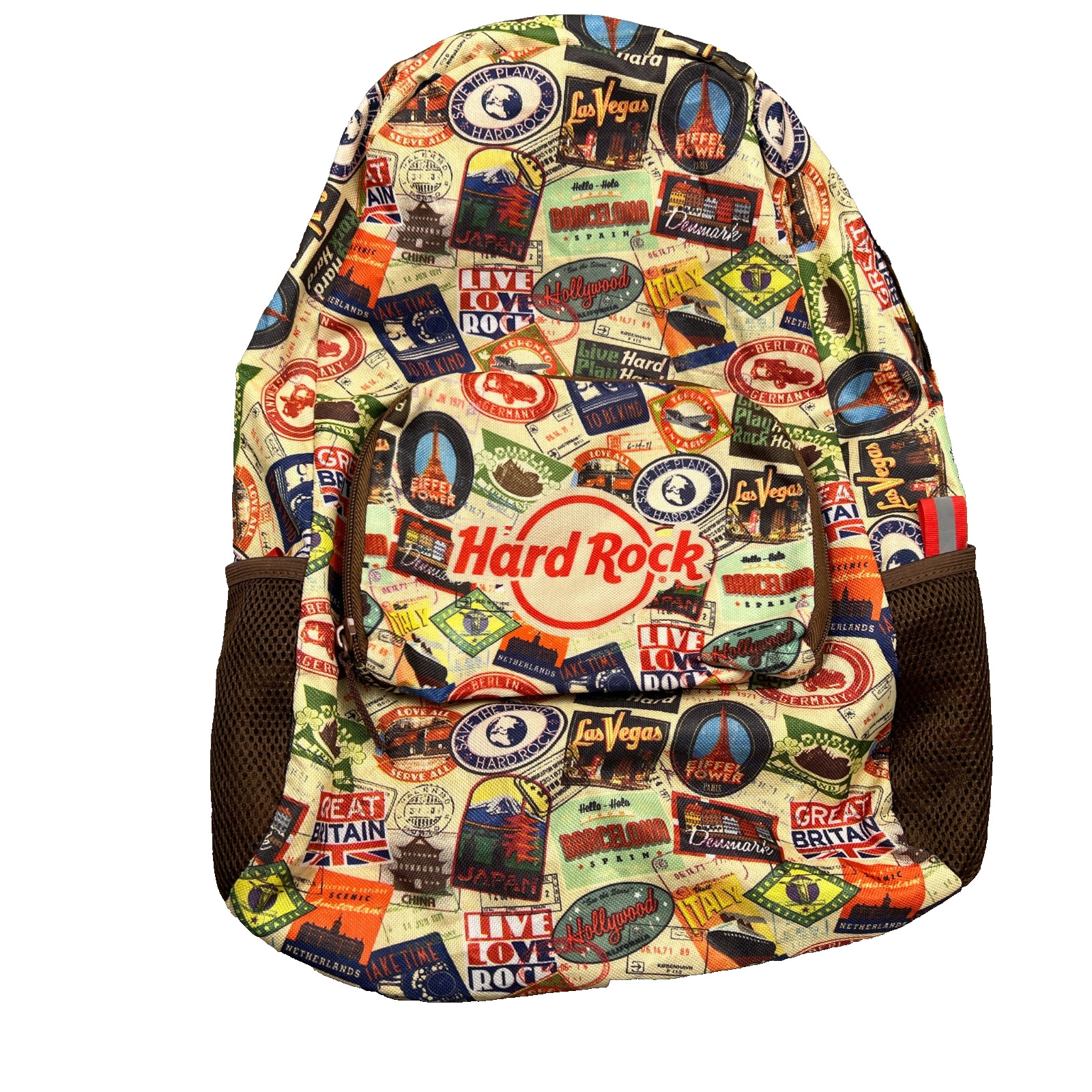 Hard Rock Cafe All Over Print Travel Backpack Adult Adjustable Straps