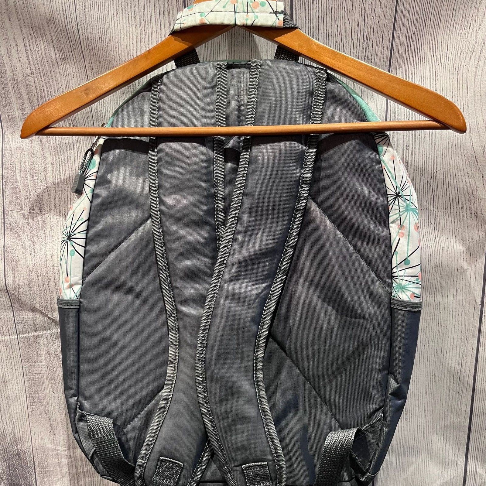 Eastsport Backpack Gray Teal Floral School Travel Laptop Book Bag Multi Pocket