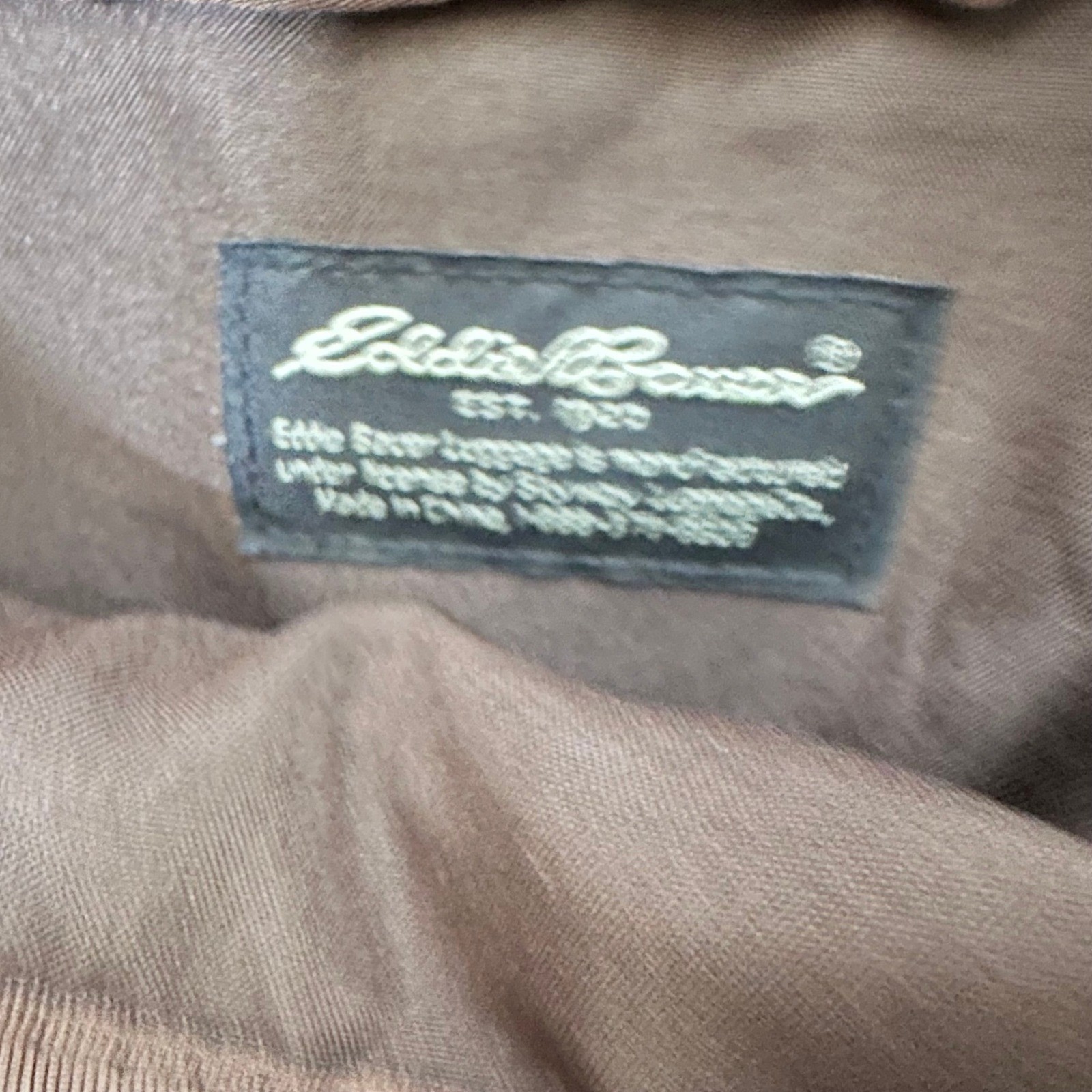 Eddie Bauer Tan Canvas Messenger Bag Brown Crossbody Satchel Brass Hardware