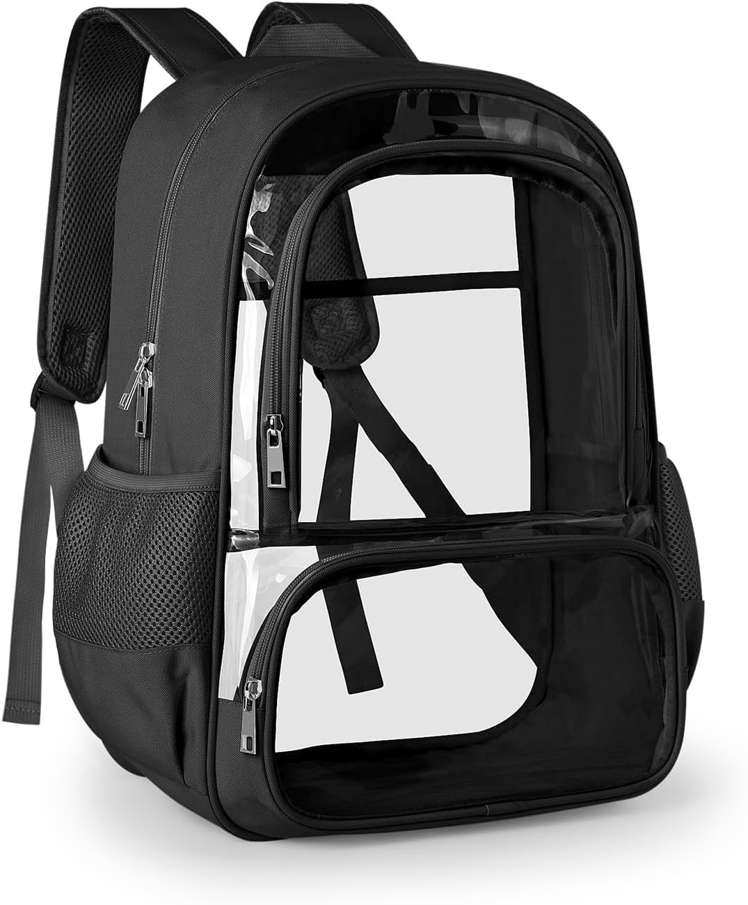 KIMNERPU Clear Backpack, Fabric & PVC Transparent Backpack with Reinforced St…