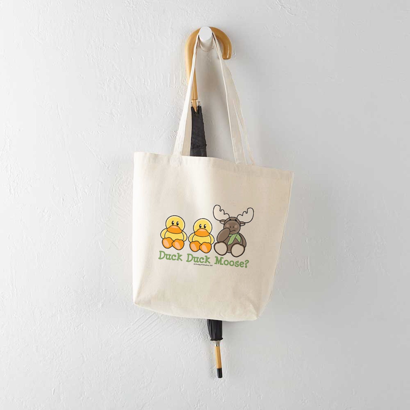 CafePress Funny Duck Duck Moose Tote Bag (168642444)