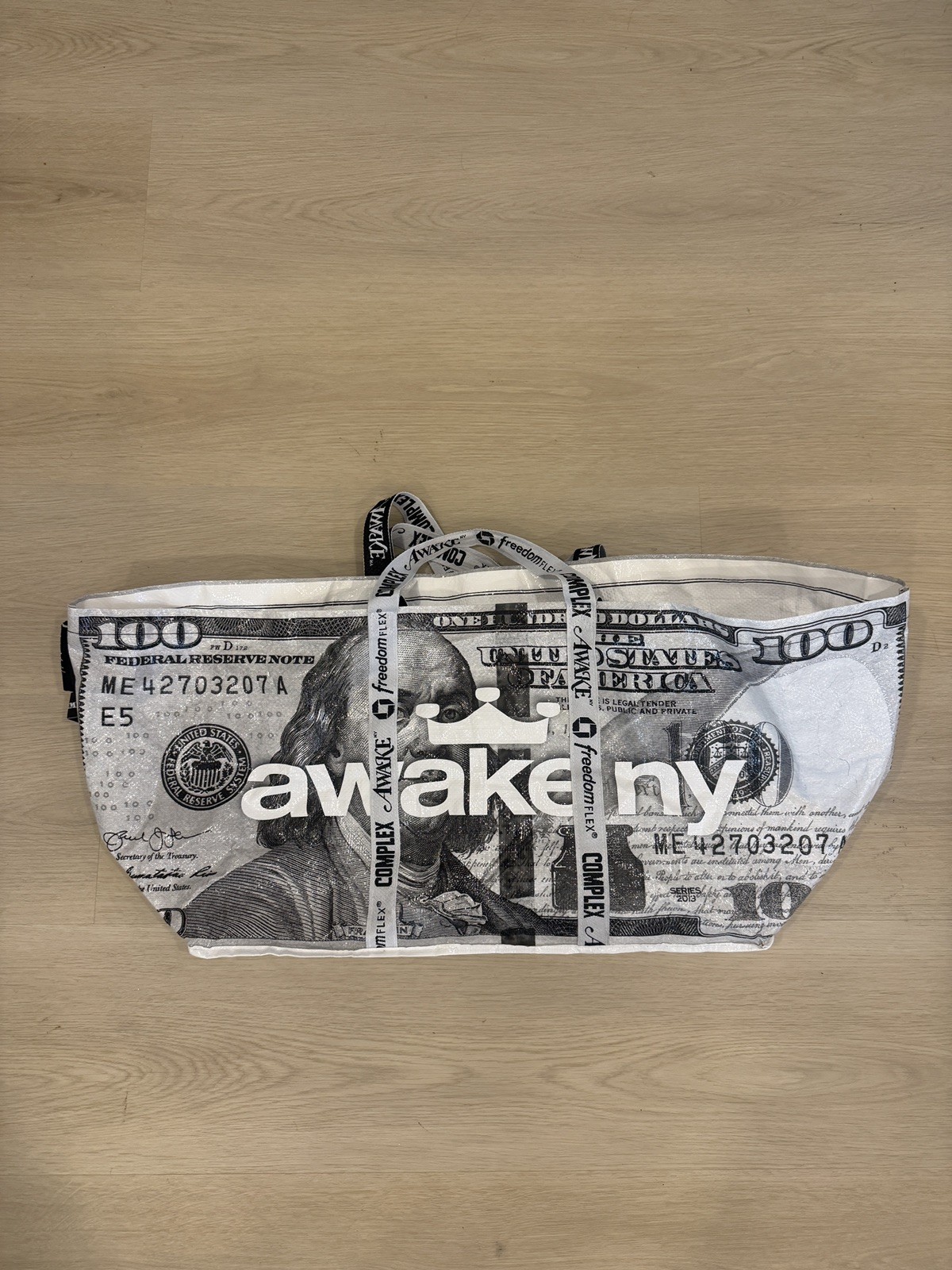 Complex X Awake OG 100 Dollar Bill Tote Bag AWAKE Collab Chase Bank