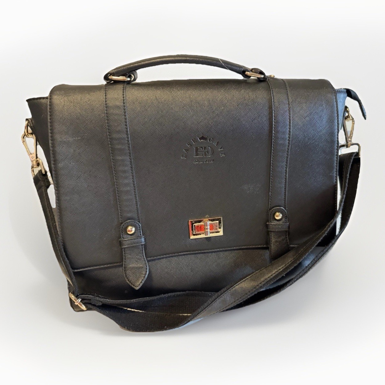 Easy Gave 1999 Executive portfolio Black 17x12x5 Men’s Shoulder Bag Hand Bag Pow