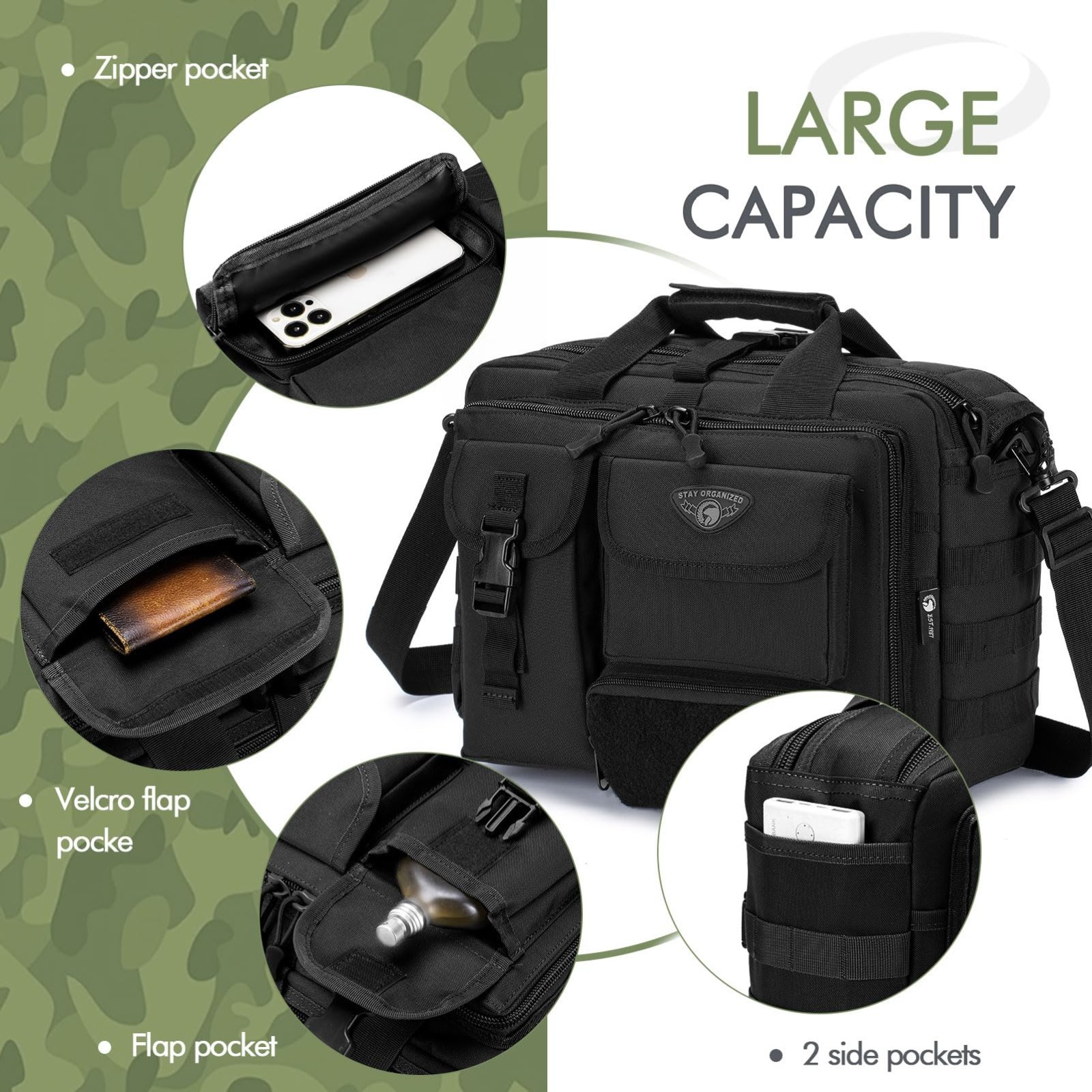 Multifunctional Tactical Messenger Bag for Men – Military Laptop Briefcase, Work