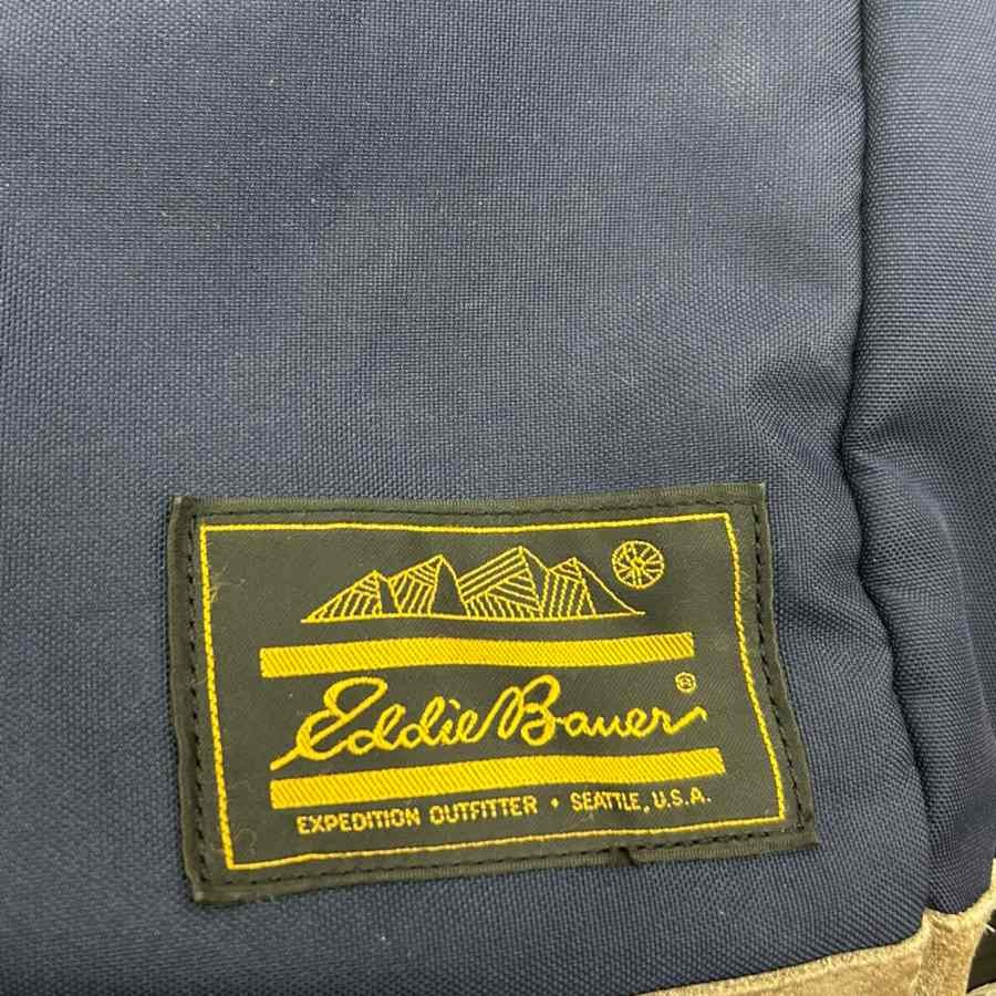 Eddie Bauer Navy Suede Backpack Men’s Day Bag B Condition 37cm/14.6in