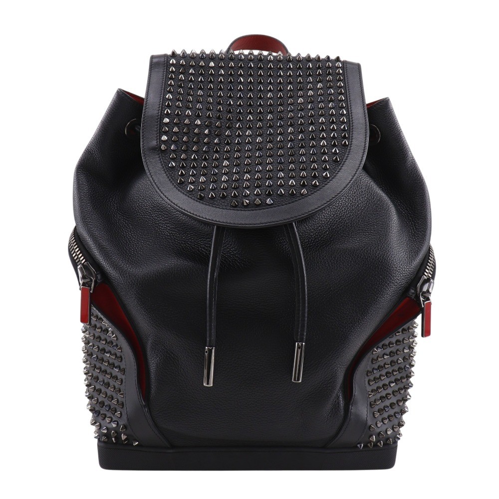Christian Louboutin Explorer funk Backpack Daypack Studs black leather mens