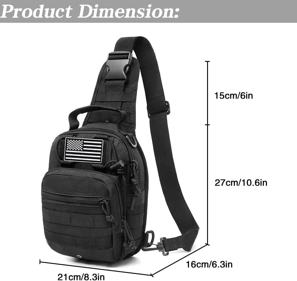 Mens Tactical Military Crossbody Shoulder Bag Chest Pack Camping Hiking Backpack