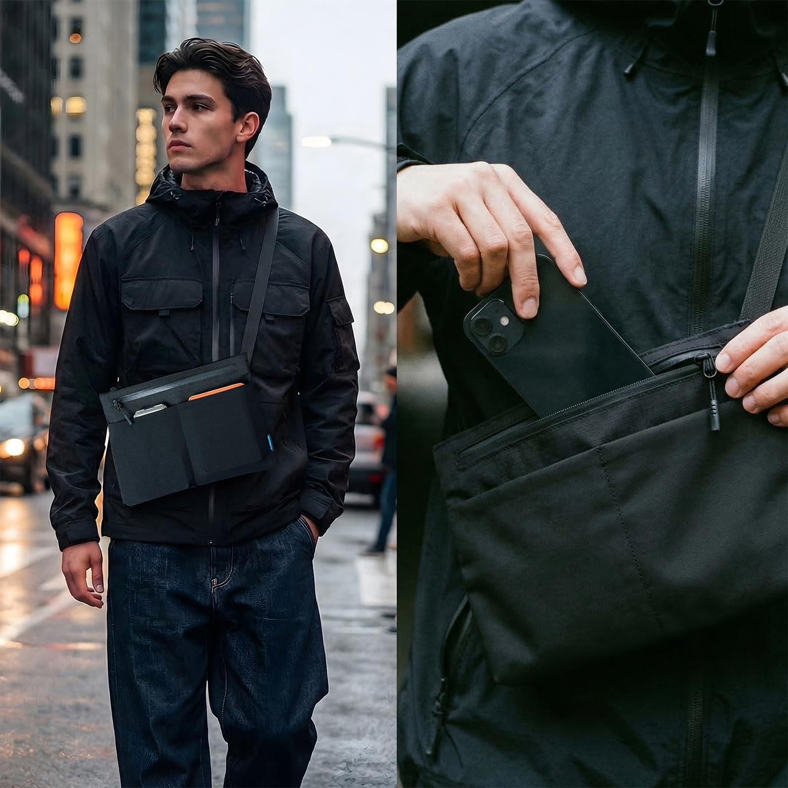 WILDTREKER EDC Crossbody Sling Bag, Cordura Nylon 66 & Wear-resistant Oxford …
