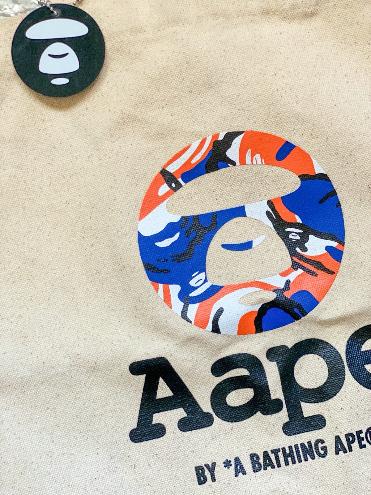 Aape A BATHING APE BAPE Canvas Tote Bag w/ Inside Pocket Gently Used, Tag & Bag