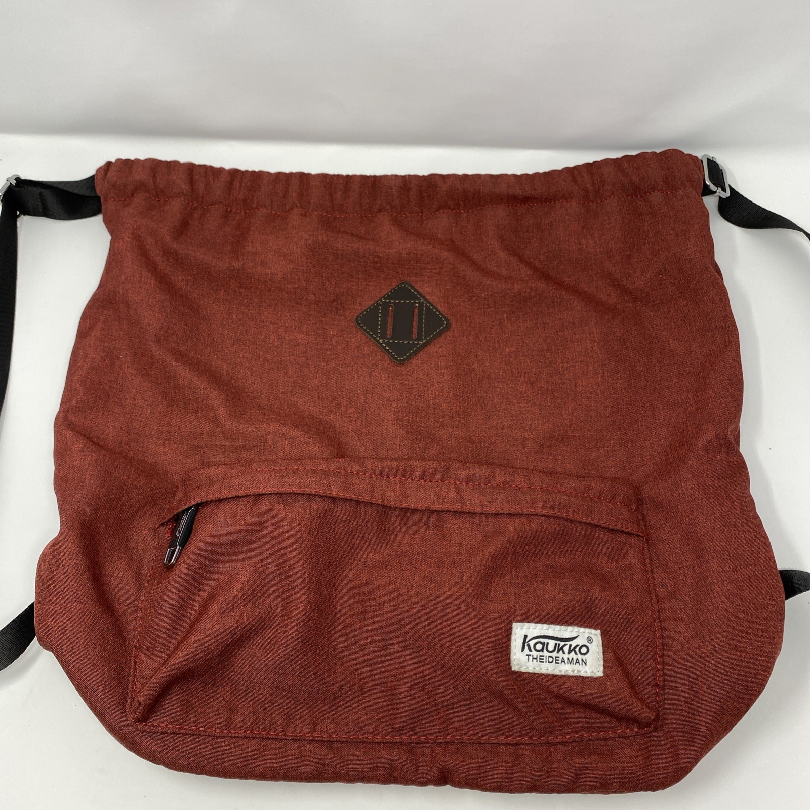 KAUKKO Backpack Drawstring Waterproof Red Nylon Swimming Gym Yoga Sports Bag