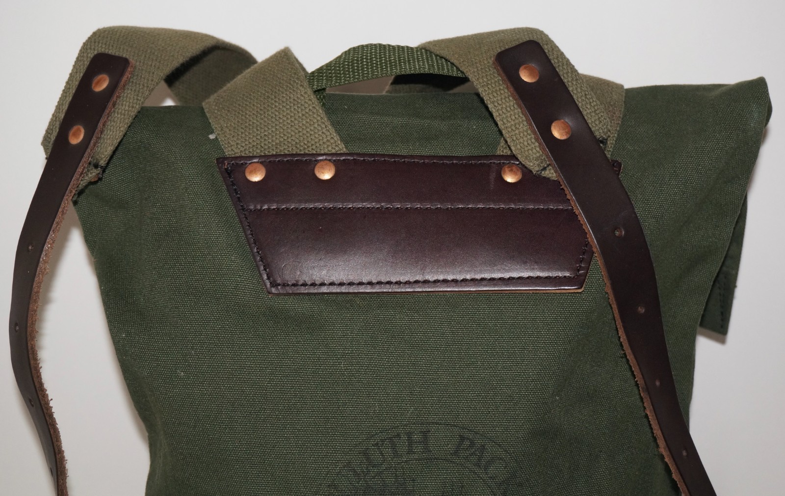 DULUTH PACK Juniper Green Canvas & Brown Leather SCOUT Backpack 16×14