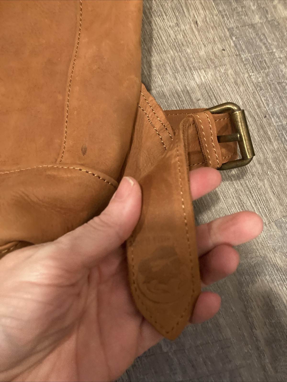 One Mill & Bull Roll Top Backpack Leather Tan Brown Bag