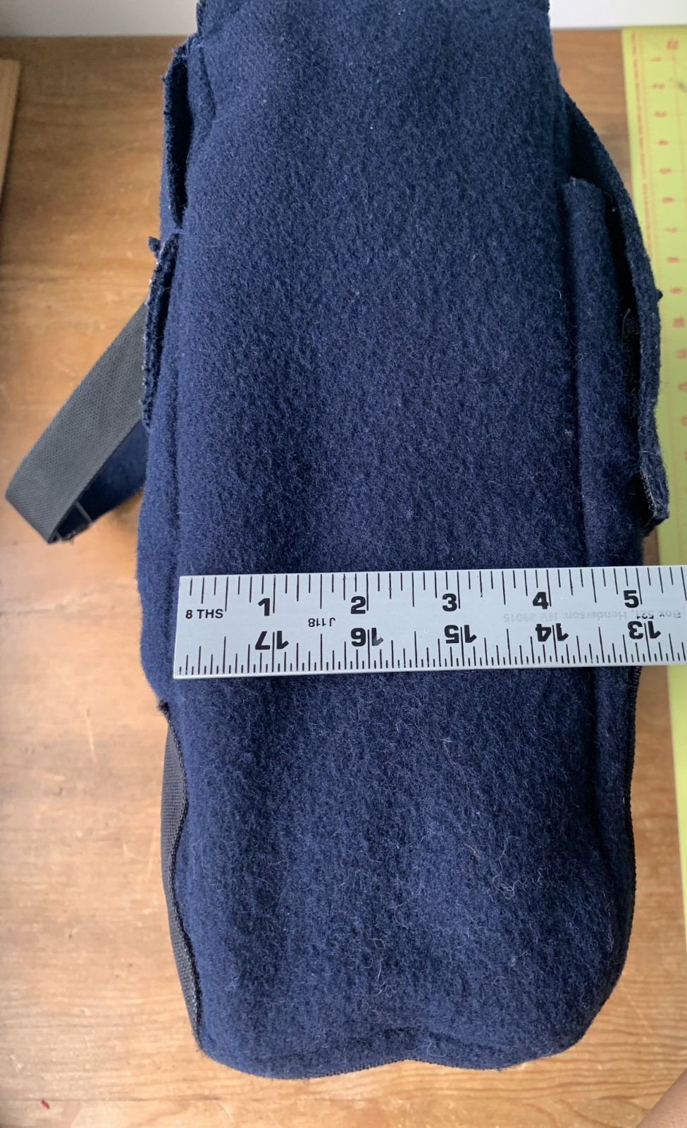 Armani Exchange AIX Fleece Felt Messenger Bag Navy