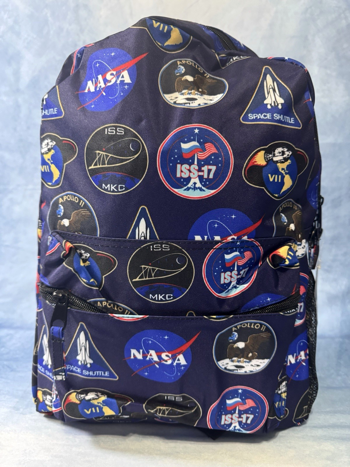 NASA Backpack Bioworld Apollo 11 Space Shuttle Patch Travel Book Bag