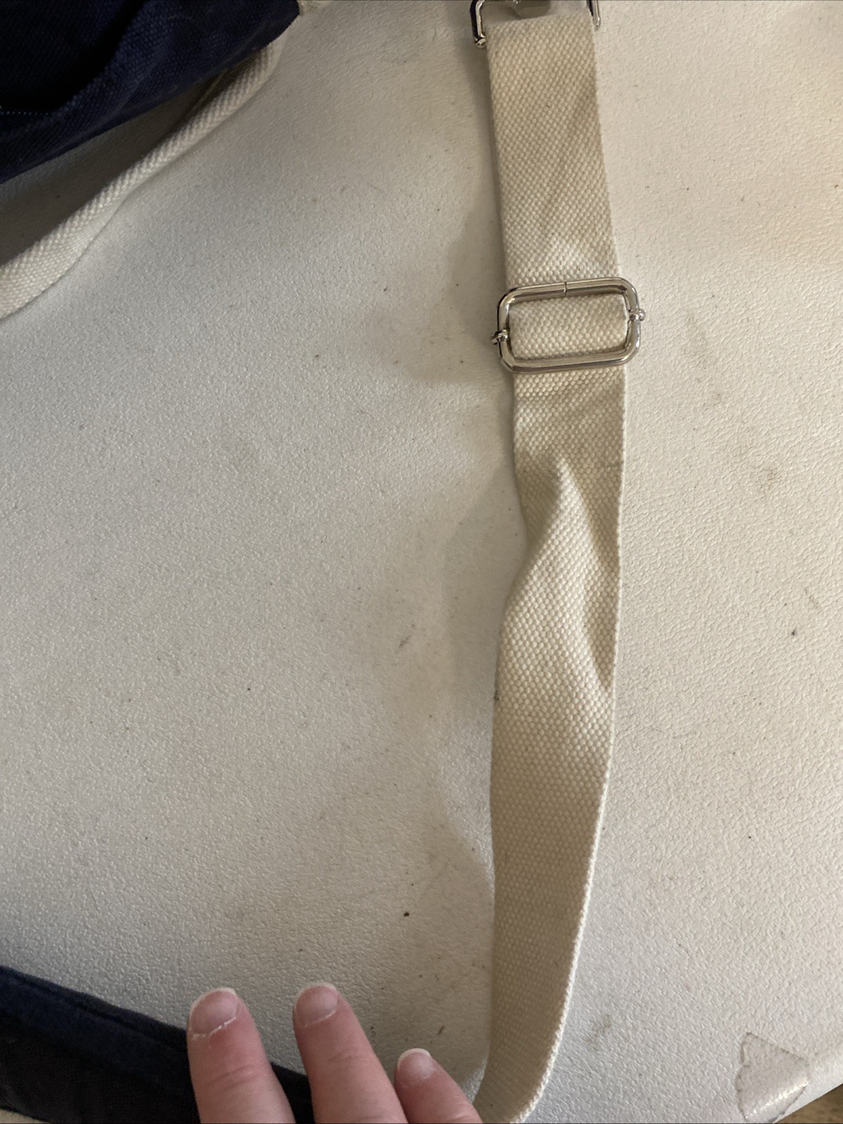 LO & SONS Catalina Deluxe Large Weekend Bag 100% Cotton Blue White Duffle