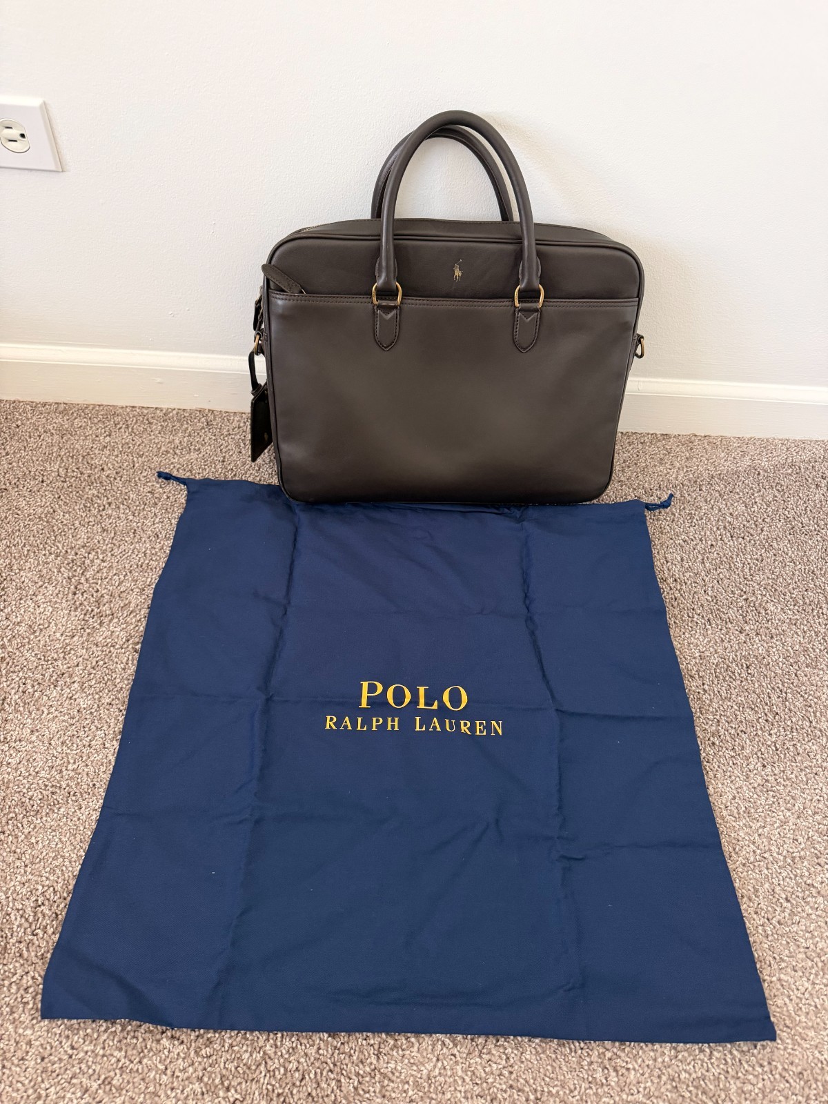 Polo Ralph Lauren Smooth Leather Commuter Bag