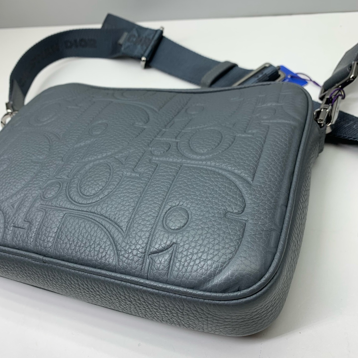 Dior Pre-Owned Authentic Crossbody Bag Dark Grey Free Shipping 23x16x6cm