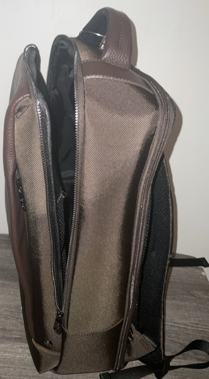 ROBERT GRAHAM PEBBLED BROWN LEATHER FRONT PANEL MIXED MEDIA BACKPAC THURSTON NWT