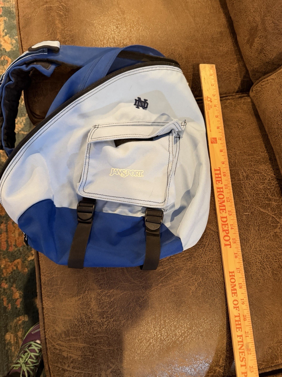 Jansport ND sling bag Notre Dame. PreOwned Light Blue and Royal Blue with Black