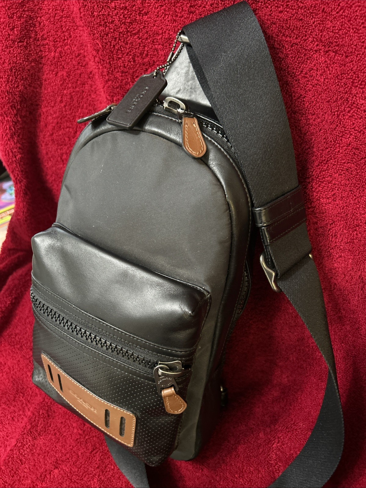 Coach Terrain Pack F56877 Mixed Material /Leather Convertible Backpack Crossbody