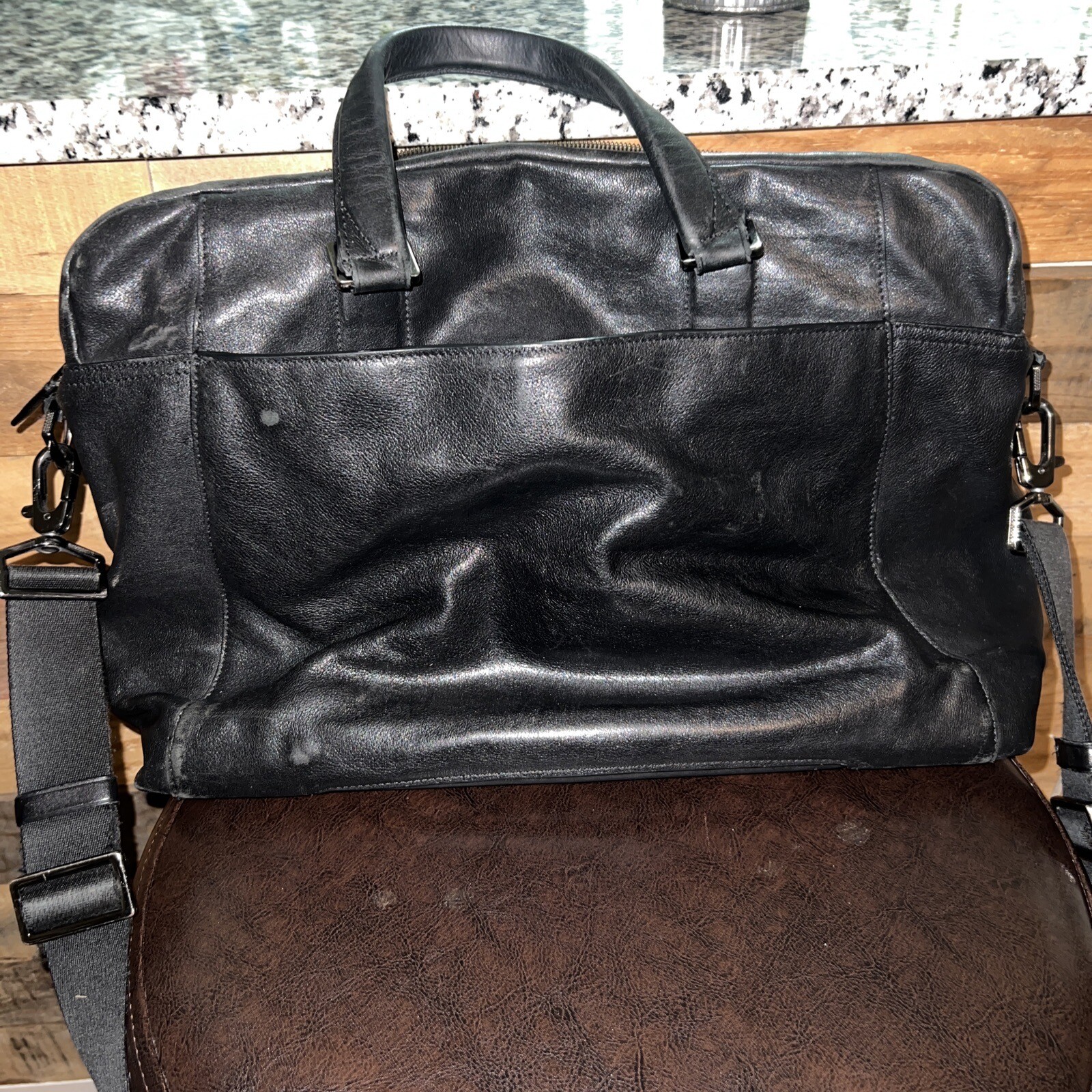 Tumi Beacon Hill Lawyers Briefcase Leather Laptop Bag Black 68560D