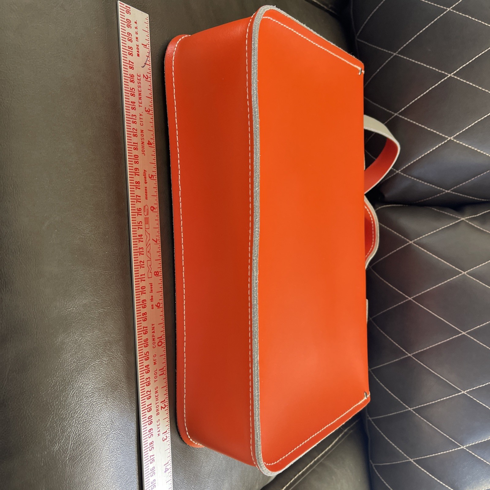 Zatchels Leather Bag Orange. Genuine Leather Satchel Purse, Bag. Brand New. No T