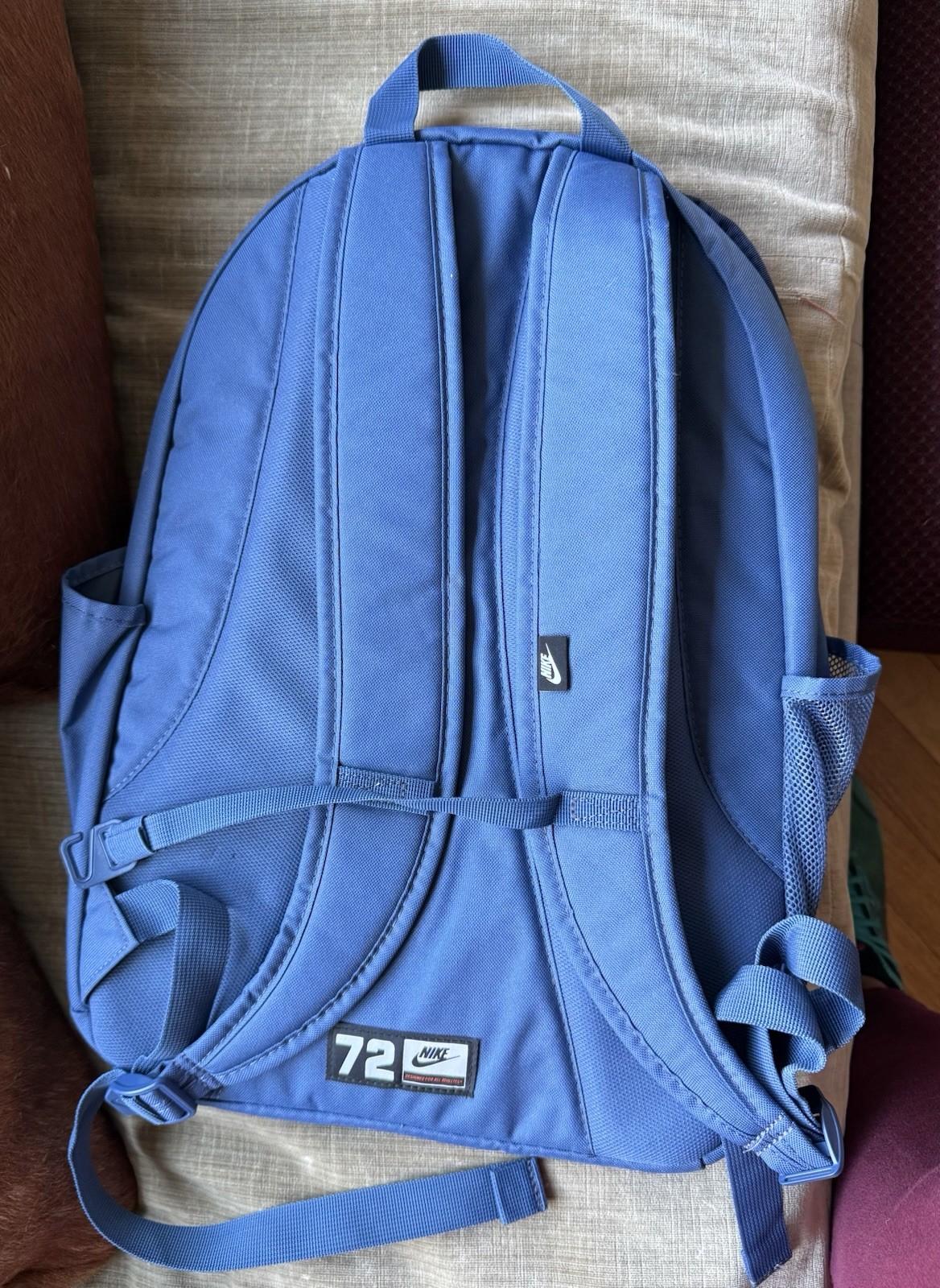 NWT $55 Nike Backpack Bag 15” blue Poly Bo Jackson Give Me A Chance Found. logo