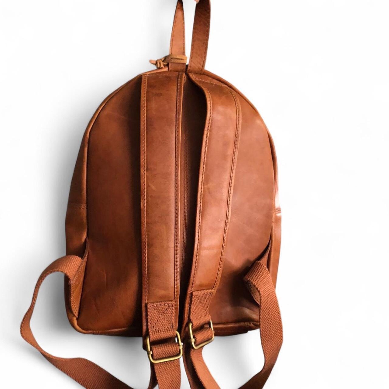 RARE Rawlings Red Label Genuine Leather Backpack Brown Red Stitch Rugged NEW