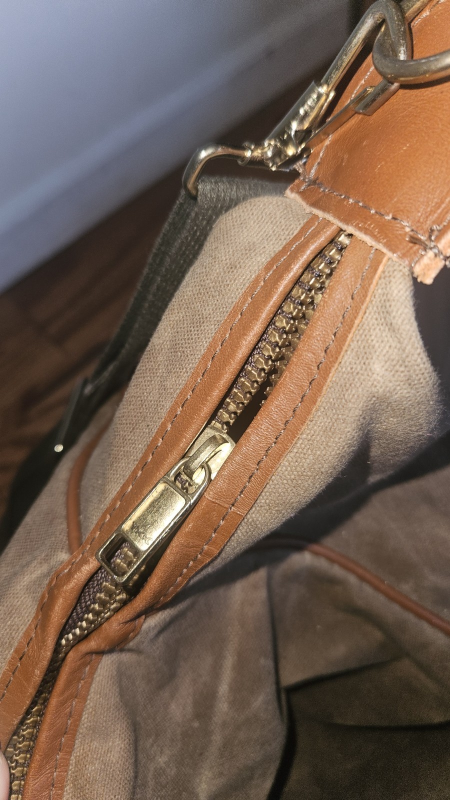 Vintage L.L. Bean Large Canvas & Leather Duffle Bag – Green Army