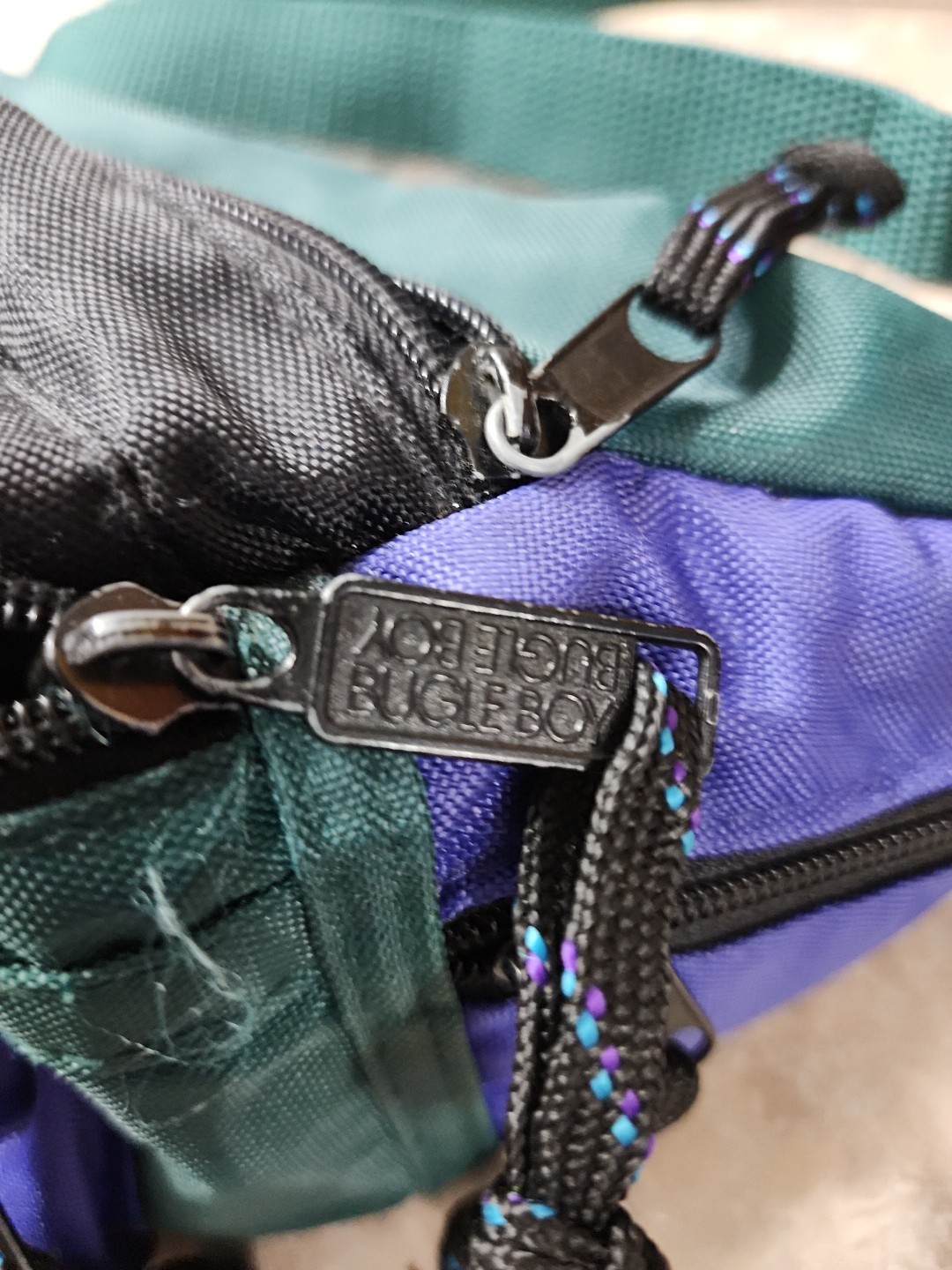 Vintage Bugle Boy Fanny Pack Colorblock 80s 90s Preppy Geek Travel Rare Logo