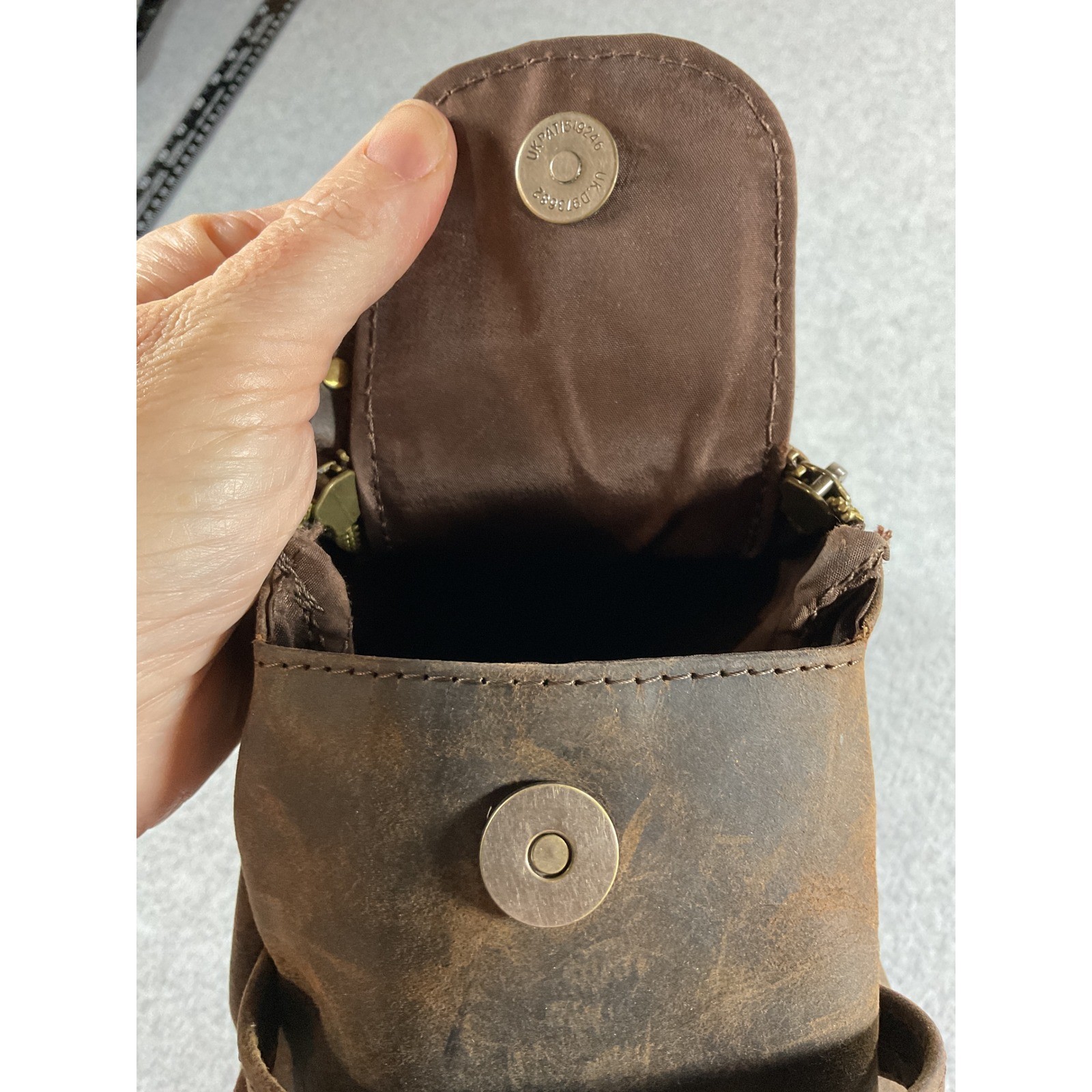 KomalC Mens Buffalo Leather Toiletry Bag Travel Dopp Kit Brown Distressed Case