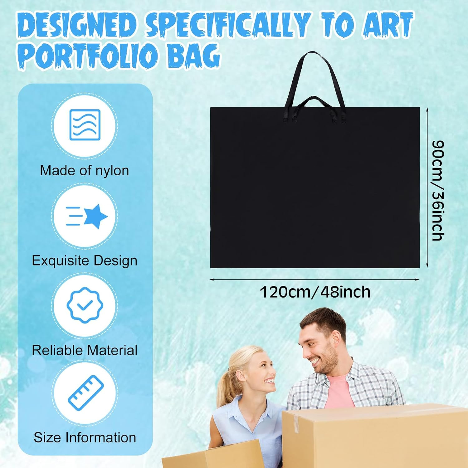 48X36 Inch Art Portfolio Bag Large Waterproof Nylon Carry Case Shoulder Strap Po