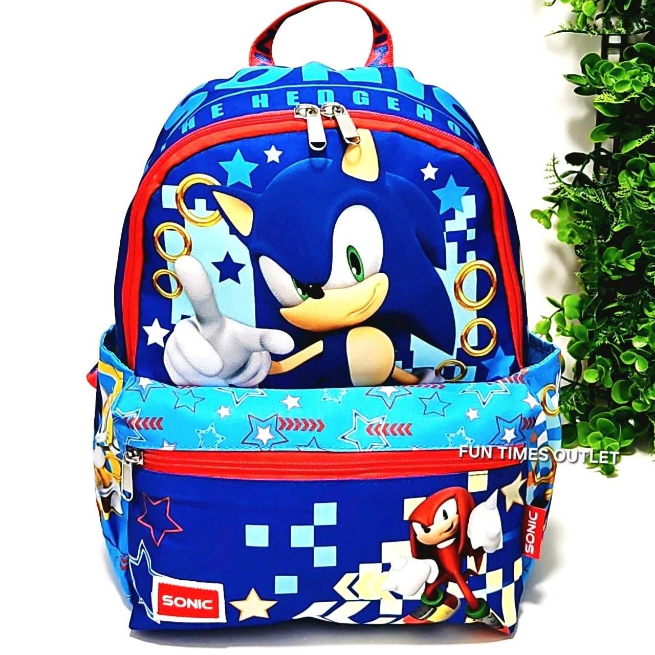 Sonic The Hedgehog 13″ Backpack Deluxe Gamer Carry All Travel Bag Book Bag SEGA