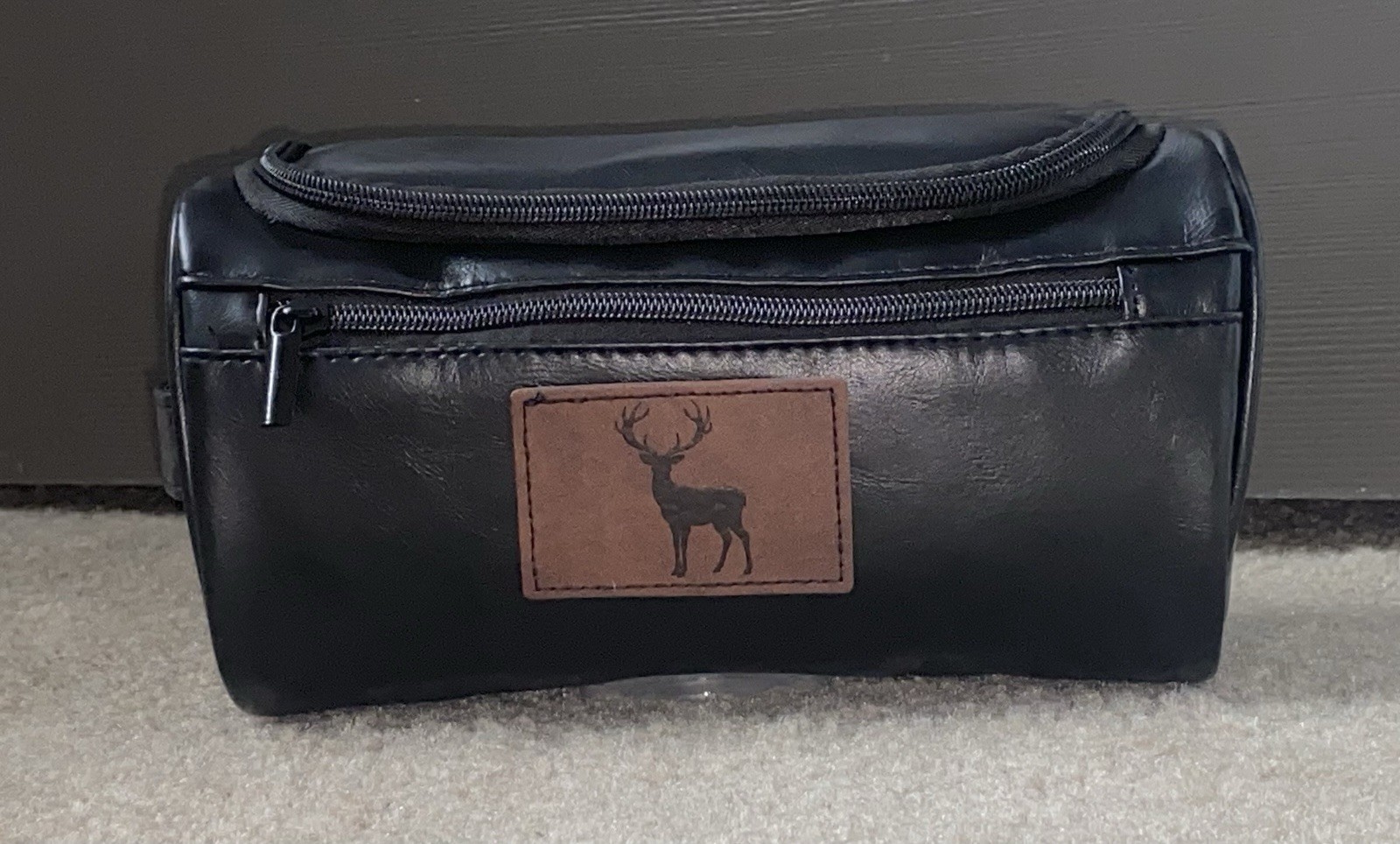 Personalized Black Leather Side Hand-Grip Bag for Unique Carry On Luggage 10×5