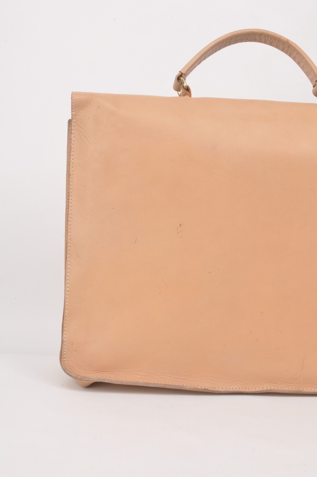 Burberry vintage tan leather briefcase bag