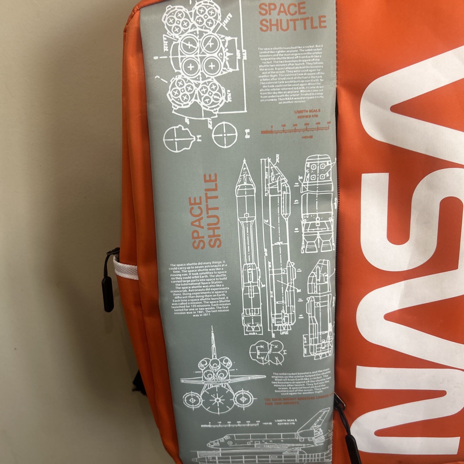NASA Backpack Spacesuit Orange Space Shuttle USB Cable NWT