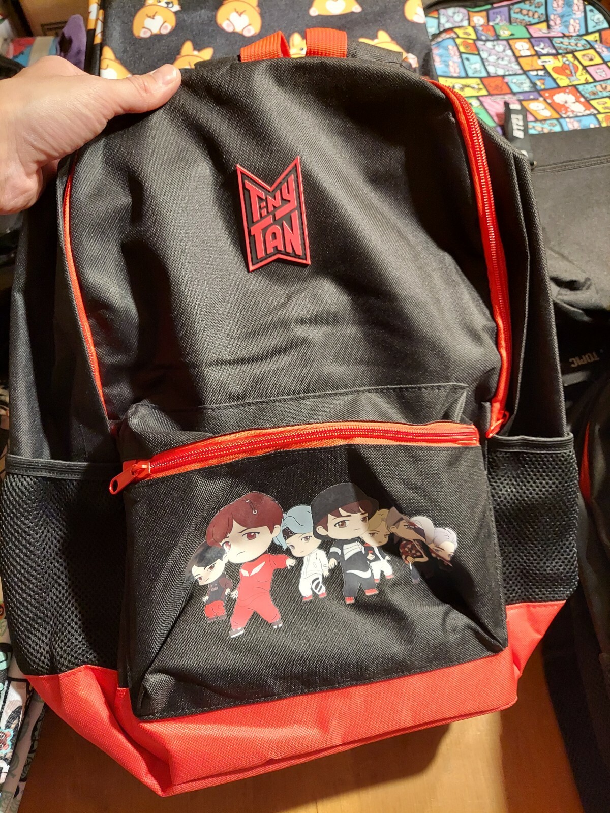 BTS Tiny Tan Chibi Characters Group Basic Backpack Bookbag NWT