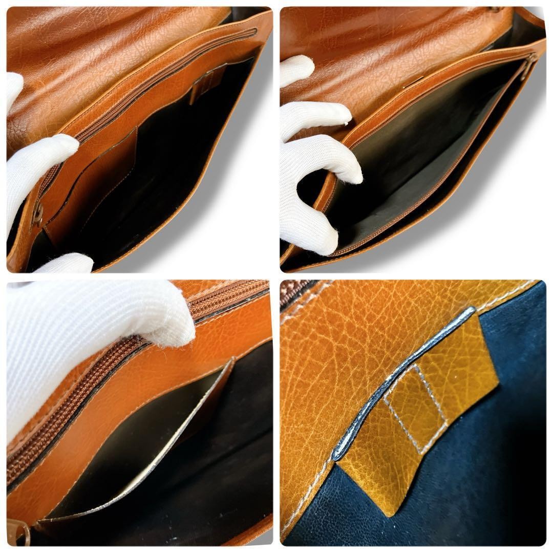 Authentic Bally Leather 2-Way Business Bag 37cm A4 Large Brown Leather