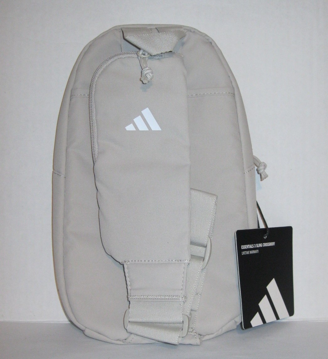 Adidas UNISEX Essentials 3 Sling Crossbody Beige Bag Cell Phone Pocket New $45