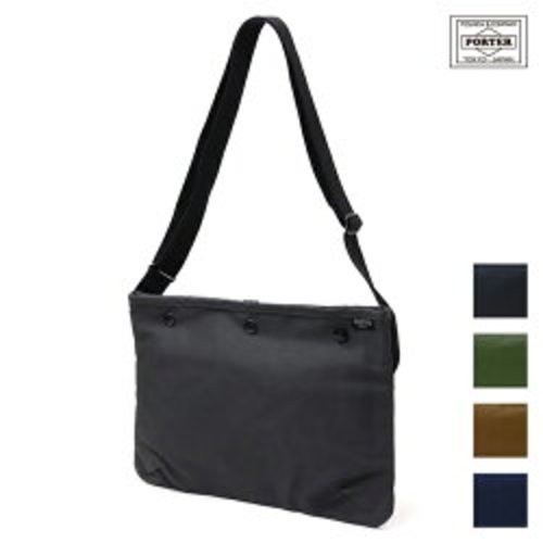 PORTER COPPI 571-09747 Sacoche Shoulder Bag Cotton Polyester Crossbody Black