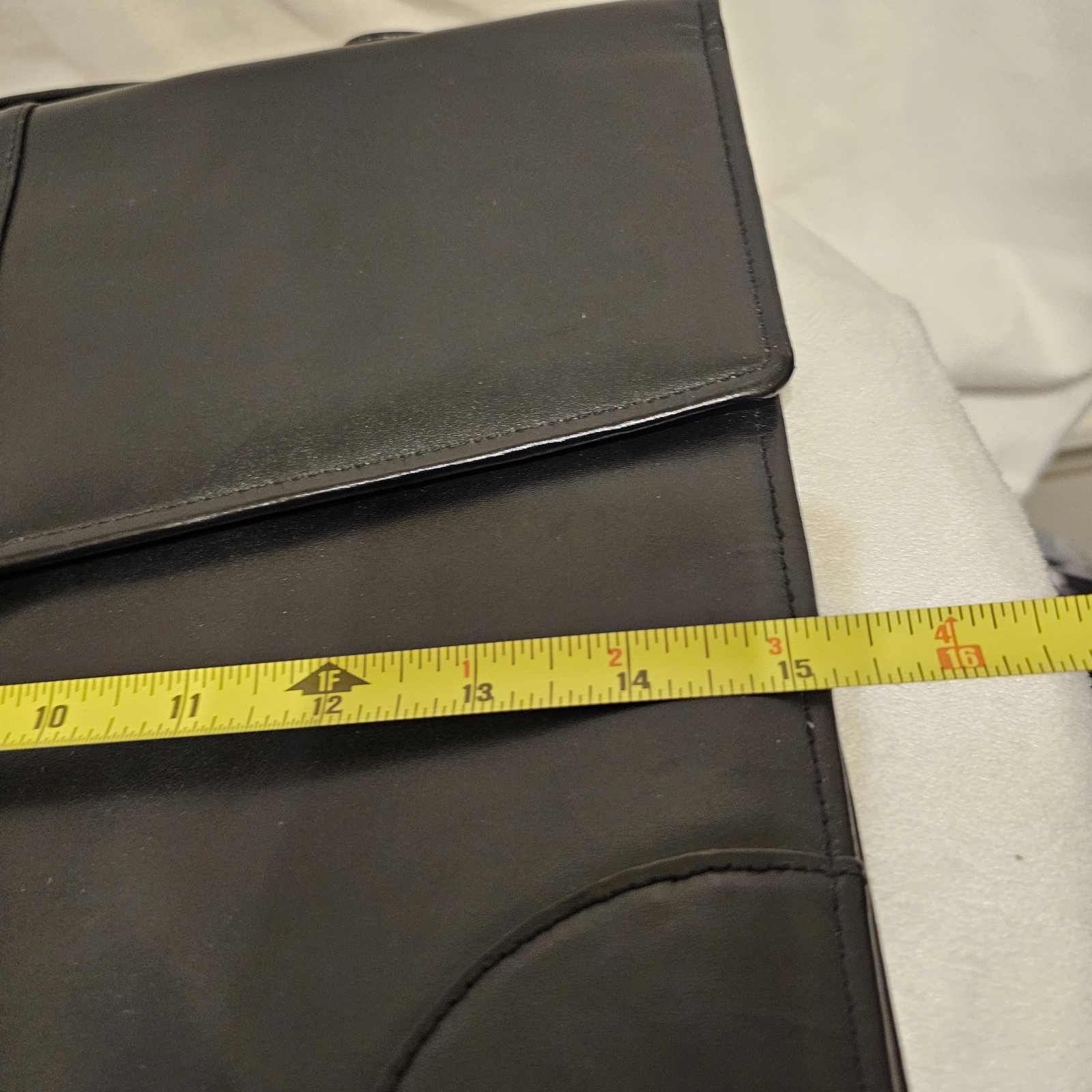 Vintage Hau’s Black Leather Attache Bag Briefcase 5 Pockets Key Incl 15.5x11in
