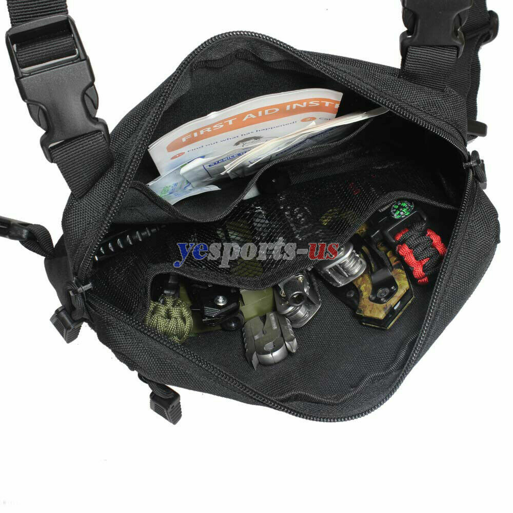 Hunting Combat Chest Rig Bag Tactical Molle Concealed Front Pouch Recon Kit Pack