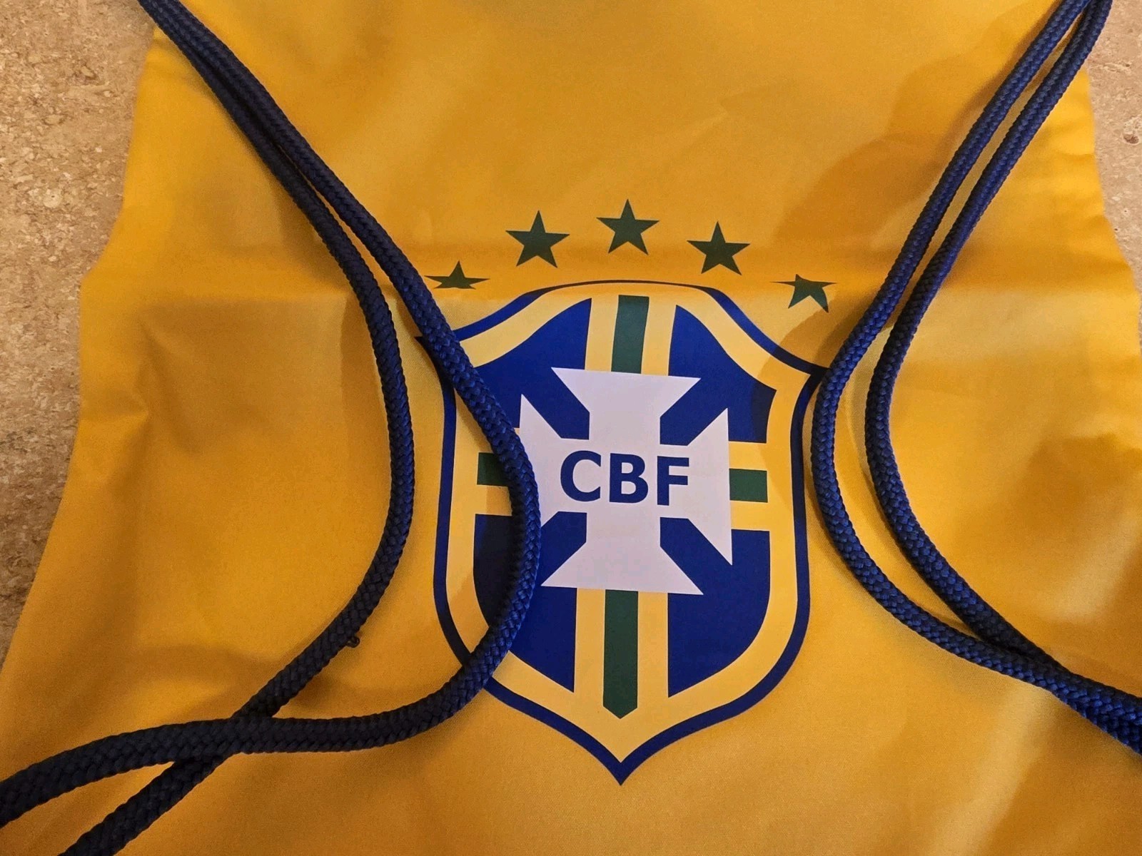 Yellow Brasil Drawstring Bag Sack Football Soccer Fifa World Cup 2026 Brazil