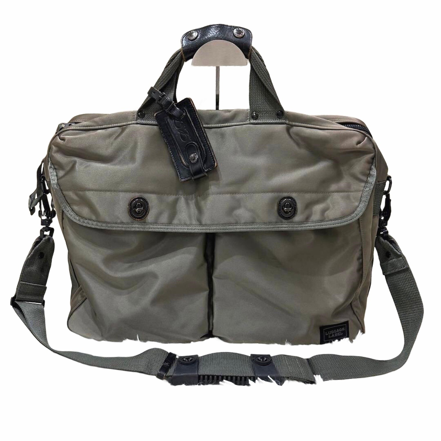 Yoshida Bag Luggage Label 2Way Khaki Business Bag PC Organizer Used Japan