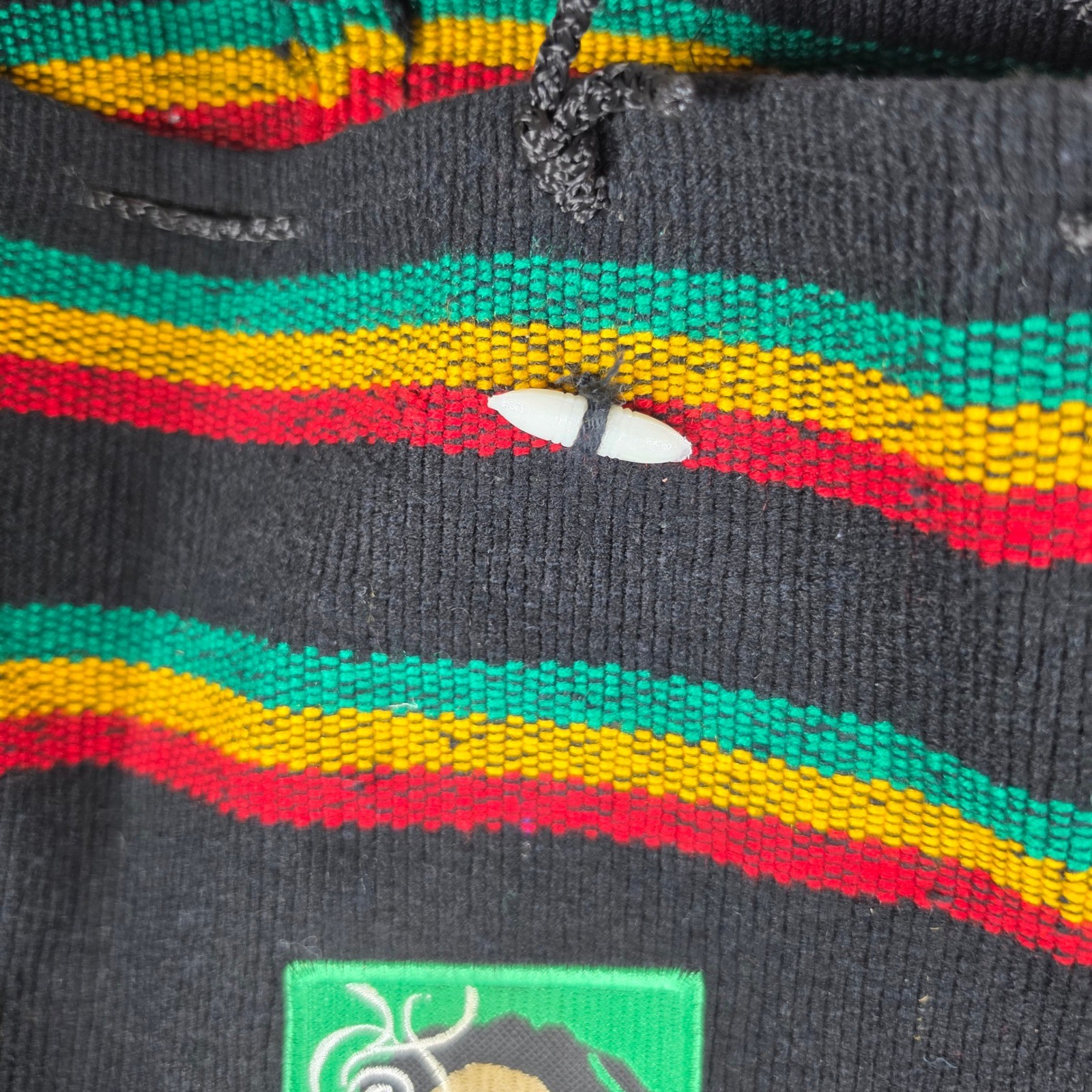Bob Marley Rasta Striped Woven Backpack Black Red Yellow Green Festival Bag