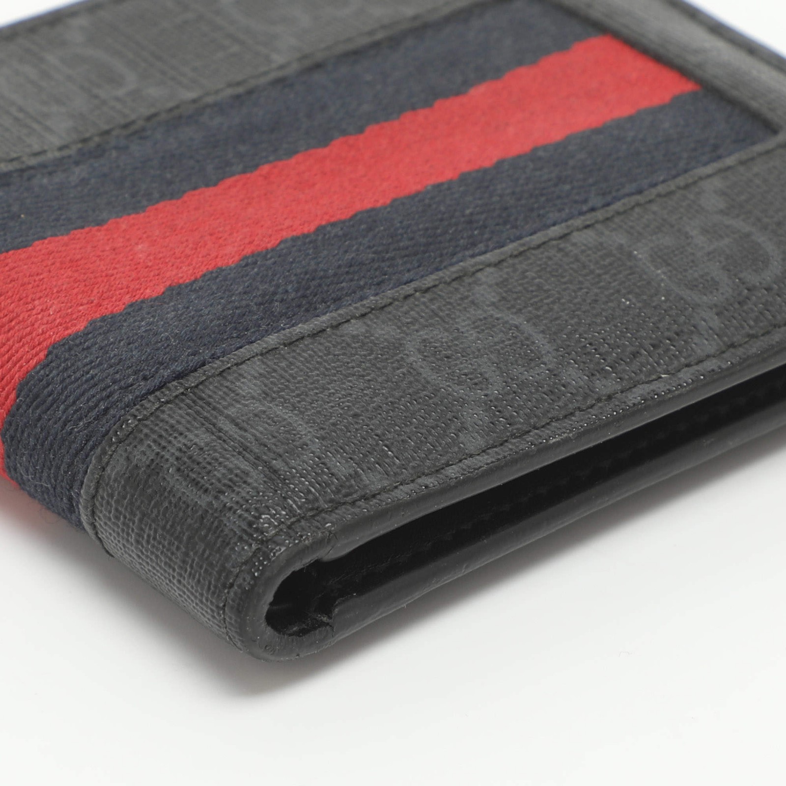 Gucci Web Black GG Coated Canvas Fabric Bifold