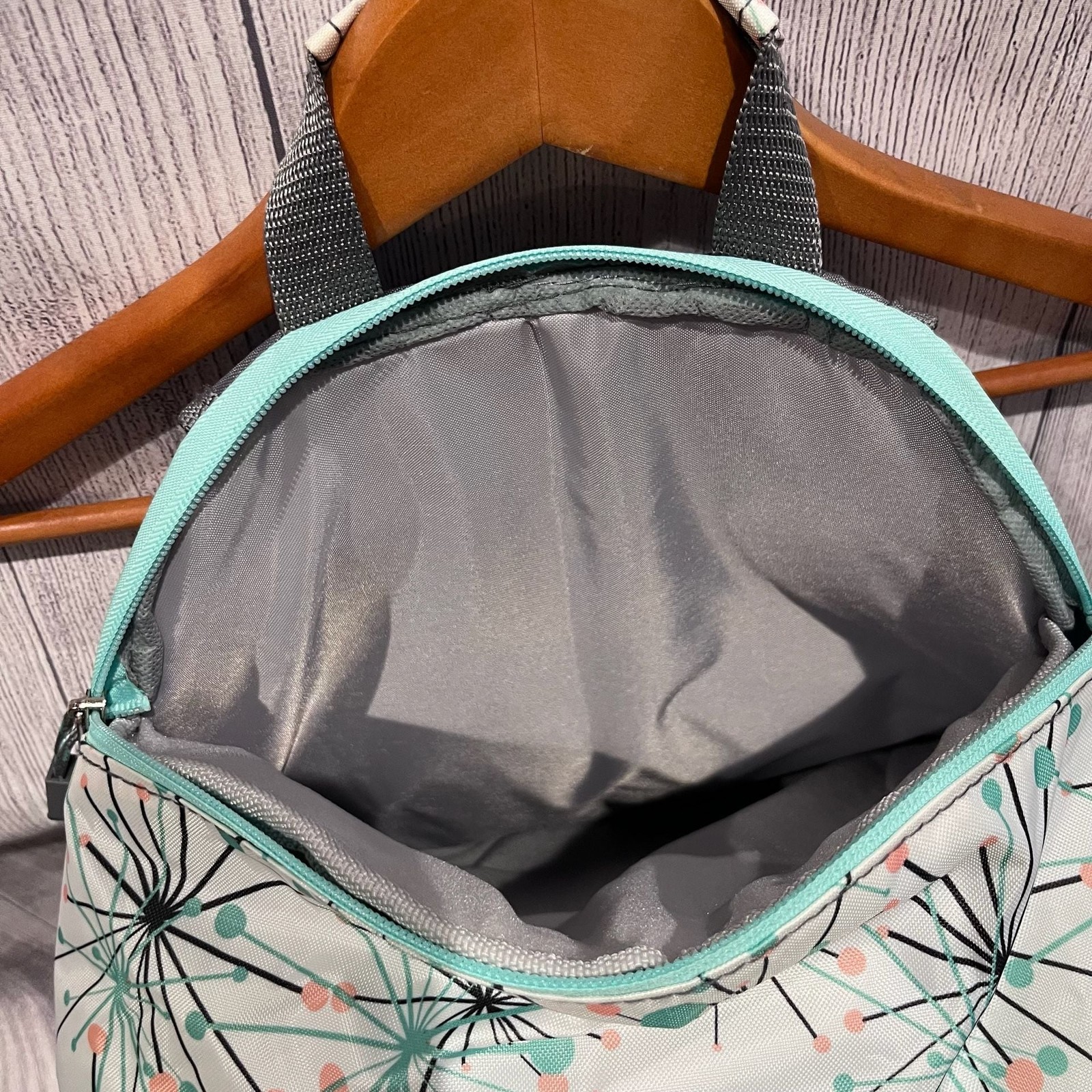 Eastsport Backpack Gray Teal Floral School Travel Laptop Book Bag Multi Pocket