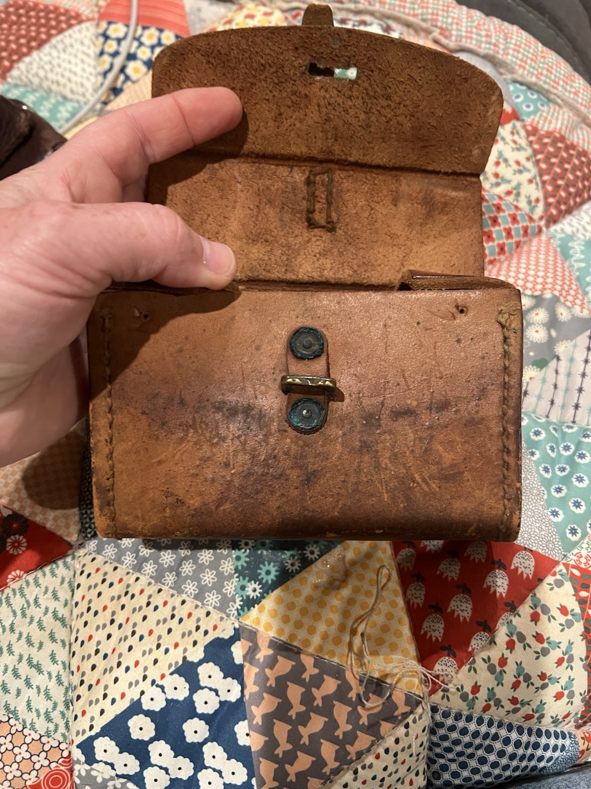 VTG Leather Pouch & Brown Smaller Pouch PreOwned Condition See Photos