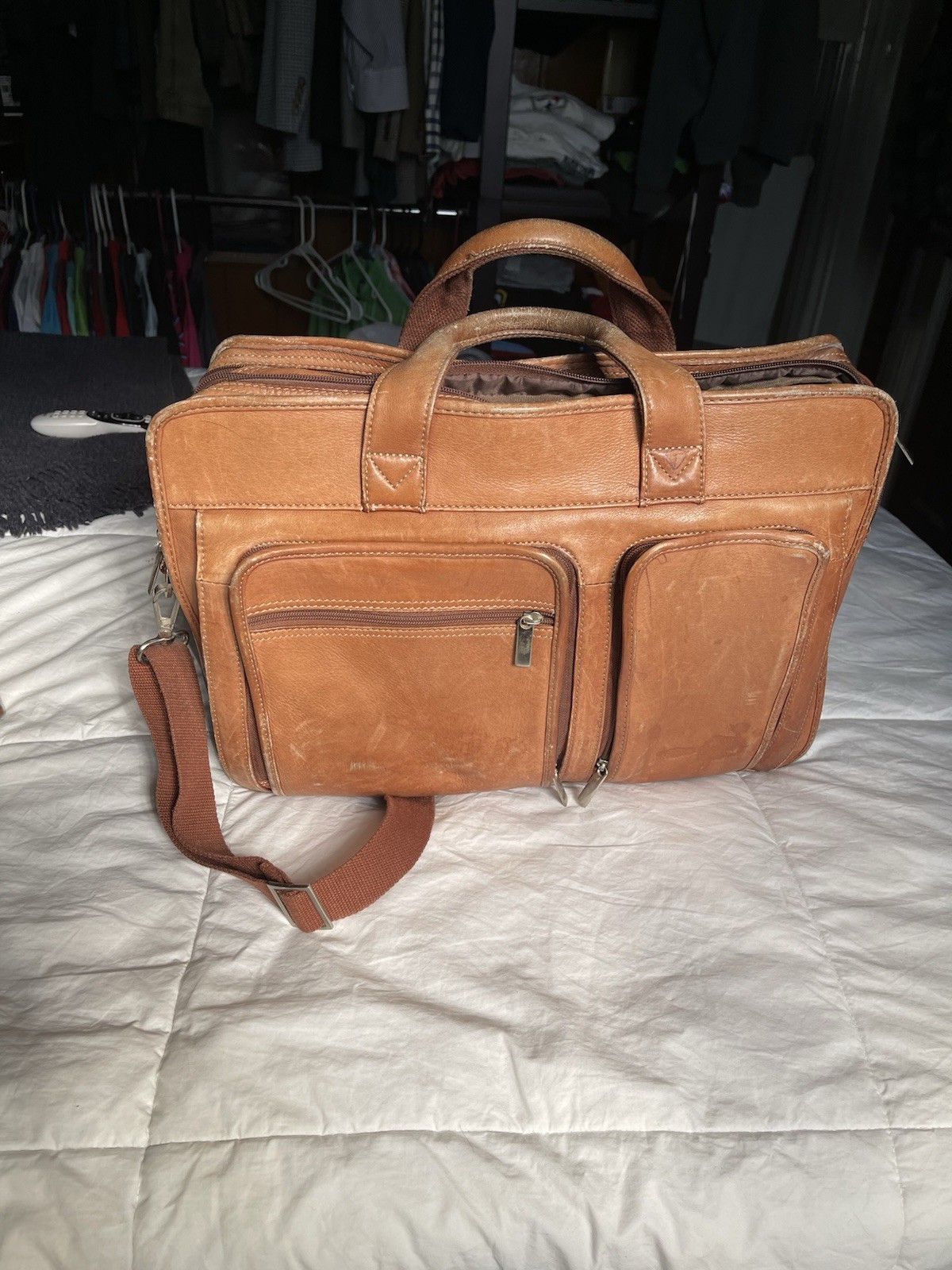 Leather Backpack Bag Satchel Brown Vintage Men’s Travel Briefcase Laptop Genuine